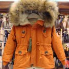 Free Shipping Winter Jackets FREE Winter Hat for Orange Coats Hooded Jackets for Junior Boys