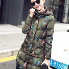 Rsslyn Hoodies for Women Green Camouflage Coat Warm Cotton Duck Down Parkas for Women