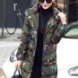 Rsslyn Hoodies for Women Green Camouflage Coat Warm Cotton Duck Down Parkas for Women