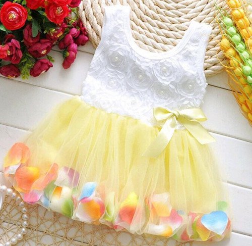 SALE Lovely Yellow Dresses Sleeveless Yellow Dress for Baby Girls Easter Dresses