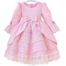 SALE Princess Dress Quarter Sleeves Pink Ballgown Dress Pink First Birthday Girls Dress