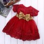 SALE! Short Sleeves Navy Blue Dress for Baby Girls Blue Ballgown Dress for Infant Girls Dress