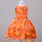 SALE! Orange Formal Wear for Girls Sleeveless Beautiful Flower Girls Dress Floral Dress for Girls