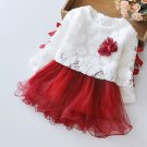 SALE! 2pcs/ SET Red Dress with White Cardigan Hollow Cardigan for Girls Cotton Dress