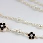 Long Necklaces for Women Pearls Camelia Flowers Wedding Accessory Jewelries Pearl Bridal Necklaces