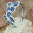 Rsslyn Handmade Blue Headband Crochet By Lyn Floral Headbands for Girls Crochet Headband Gift