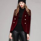 Ready for Shipping Burgundy Blazers for Women High Quality Red Velvet Warm Jackets for Women