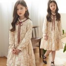 New Dresses Ivory Dress for Tween Girls Embroidery Lacy Dress Vintage Ruffled Velvet Ribbon Ruffled