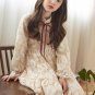 New Dresses Ivory Dress for Tween Girls Embroidery Lacy Dress Vintage Ruffled Velvet Ribbon Ruffled