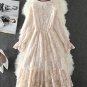 New Dresses Ivory Dress for Tween Girls Embroidery Lacy Dress Vintage Ruffled Velvet Ribbon Ruffled