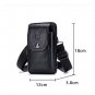 New Bull Leather Phone Case for Men Leisure Bags for Men Black Phone Bags Black Phone Cases