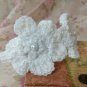 New White Headband Handmade by Lyn Crochet Flower Hair Accessories with Pearl Button