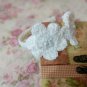 New White Headband Handmade by Lyn Crochet Flower Hair Accessories with Pearl Button