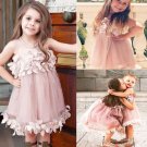 Purple Dress for Toddler Girls Summer and Spring Dresses with Floral Hem
