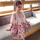 Free Shipping Cute Lacy Dress for Girls Pink Tutu Dress Sheer Sleeves Vintage Dress for Girls