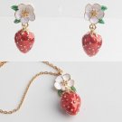New Strawberry Jewelry Set for Women Gold Plated Earring Gold Plated Necklace-Birthday Gift