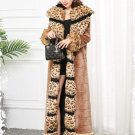Deluxe Born to Be Leopard Woman S-7XL Extra Long Winter Faux Fur Overcoat for Women with Leopard Fox