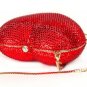 Strawberry Collections Luxury Red Purses for Women Red Strawberry Handbags Prom Clutch Big Heart