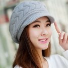 Free Shipping Newsboys Hats for Women Wool Winter Knitted Hats Gray Warm Hats for Women