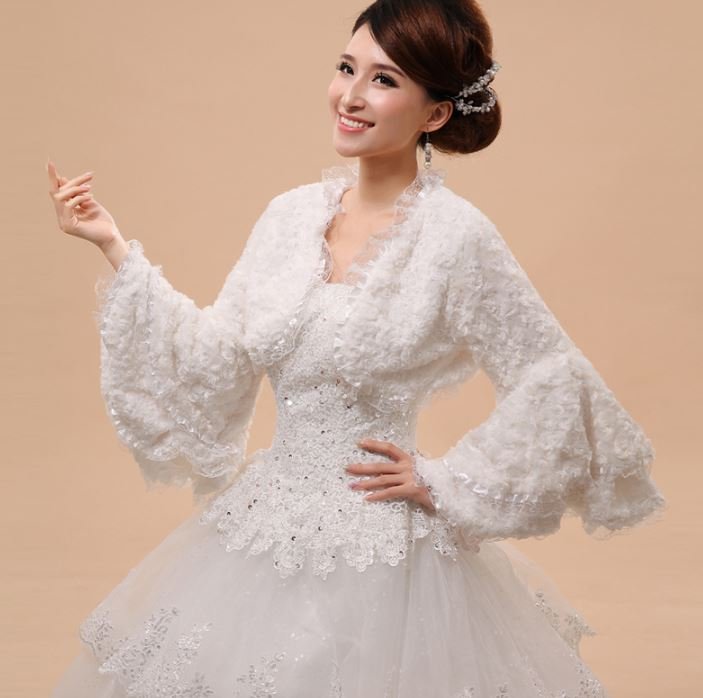 On Hand Cropped Jackets Lacy Ruffled Bridal Shrugs New White Shrugs As Pretty As Picture Shows