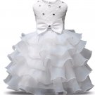 SALE White Dress for Newborn Girls Tiered Tutu Dress Formal Wear for Girls Baby Shower Gift