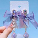 New Lace Trendy Bowknot Dangle Earrings Purple Earrings Women's Lavander Bow Earrings for Women
