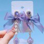 New Lace Trendy Bowknot Dangle Earrings Purple Earrings Women's Lavander Bow Earrings for Women