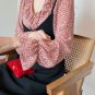 On Hand Red Blouses for Women Printed Little Roses Fashion Ruffled Blouse Spring Time