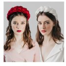 Newest Fashion Red Headbands for Women Braided Style Enhance Velvet
