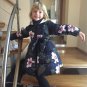 On Hand Navy Blue Floral Parkas for Girls Winter Coats Parkas Hooded Warm and Thick Duck Down Parkas
