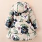 On Hand Navy Blue Floral Parkas for Girls Winter Coats Parkas Hooded Warm and Thick Duck Down Parkas