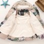 On Hand Navy Blue Floral Parkas for Girls Winter Coats Parkas Hooded Warm and Thick Duck Down Parkas