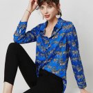 Rsslyn New Loose Royal Blue Blouses On Hand Blouses for Women Printed Zebra