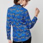 Rsslyn New Loose Royal Blue Blouses On Hand Blouses for Women Printed Zebra