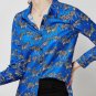 Rsslyn New Loose Royal Blue Blouses On Hand Blouses for Women Printed Zebra