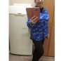 Loose Fit Royal Blue Blouses for Women New Fashion Royal Blue Tops for Women Zebra Prints