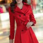 SALE! On Hand Red Trench Coats for Women Free Shipping and Ready to Ship Fashion Red Dress