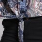 Rsslyn Blue Chiffon Tops Cowgirls Blouses On Hand Paisley Blouse for Women Designer Fashion Tops