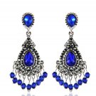 Antique Silver Earrings for Women Royal Blue Earrings Dangling Unique Earrings for Women