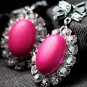 New Magenta Beaded Earrings Large Pink Earrings for Women Hotpink Bow Earrings