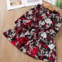 On-Hand Cute Baby Dresses Rsslyn Navy Blue Dress for Toddler Girls Dresses Printed Poppies