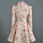 Rsslyn Luxury Peach Floral Trench Coats Elegant Coats for Women with Fashion Brooch