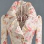 Rsslyn Luxury Peach Floral Trench Coats Elegant Coats for Women with Fashion Brooch