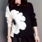Rsslyn Black Tops for Women Black Sweater for Women Big Floral Pattern Winter Jackets for Women
