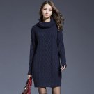 Navy Blue Sweater Dress Turtleneck Sweaters Warm and Long Sweaters RudelynsSariSariStore.com Coats