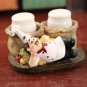 Rsslyn Chef Design 3pcs/SET Salt and Pepper Shaker and Holder Kitchen Miniature Figurine
