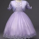 2pcs/Set Purple Dress for Girls Lavander Dress and Lavander Shrug for Flower Girls Dresses