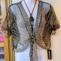 Black Blouse Black Shrug for Women Formal Wear Embroidery Laced Trims Free Shipping Cardigan