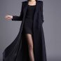 Fashion Navy Blue Trench Coats for Women with FREE Fur Collar Warm Wool Material FREE Brooch