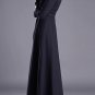Fashion Navy Blue Trench Coats for Women with FREE Fur Collar Warm Wool Material FREE Brooch